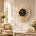 Personalized Crystal Sunflower Wall Clock with Custom Name — personalized with a custom name