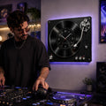 Personalized DJ Turntable Wall Clock with Custom Name — personalized with a custom name