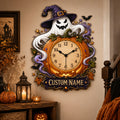 Personalized Family Halloween Decorating Wall Clock with Custom Name — personalized with a custom name