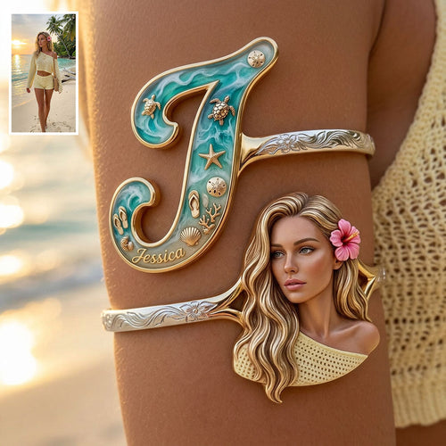 Beach Trip Accessories - Personalized Sea Lover Shaped Cuff Bracelet