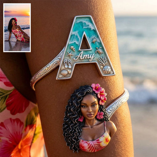Beach Trip Accessories - Personalized Sea Lover Shaped Cuff Bracelet