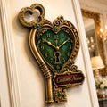 Personalized Heart Key Wall Clock with Custom Name — personalized with a custom name
