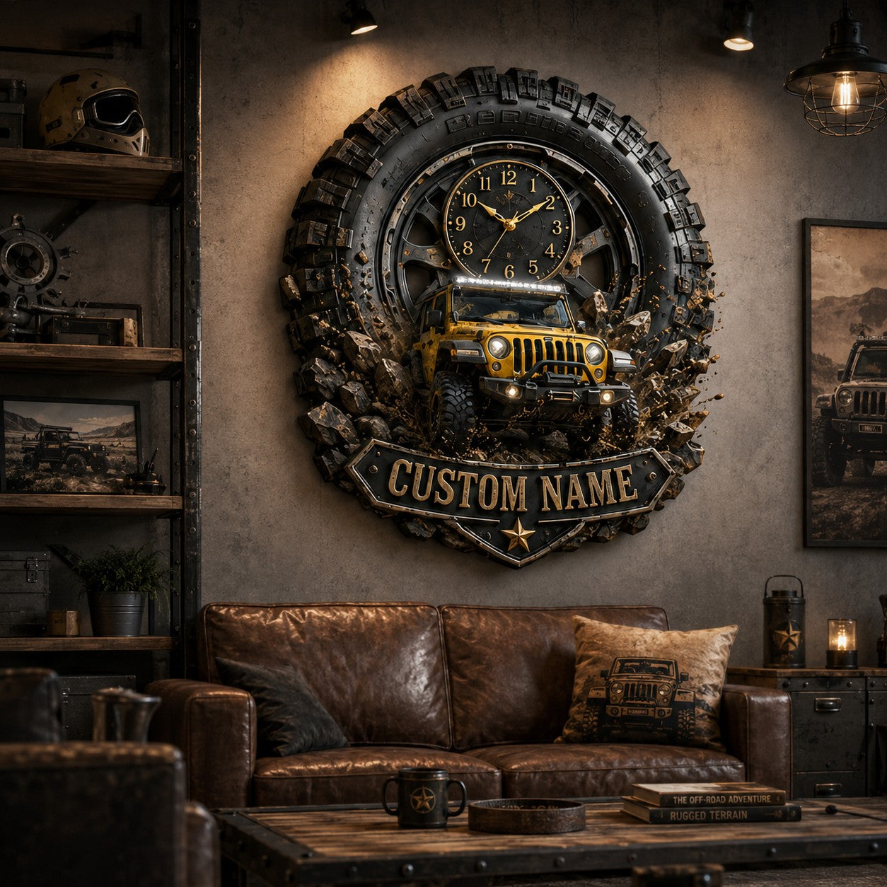 Personalized Automotive Enthusiasts Wall Clock with Custom Name — personalized with a custom name