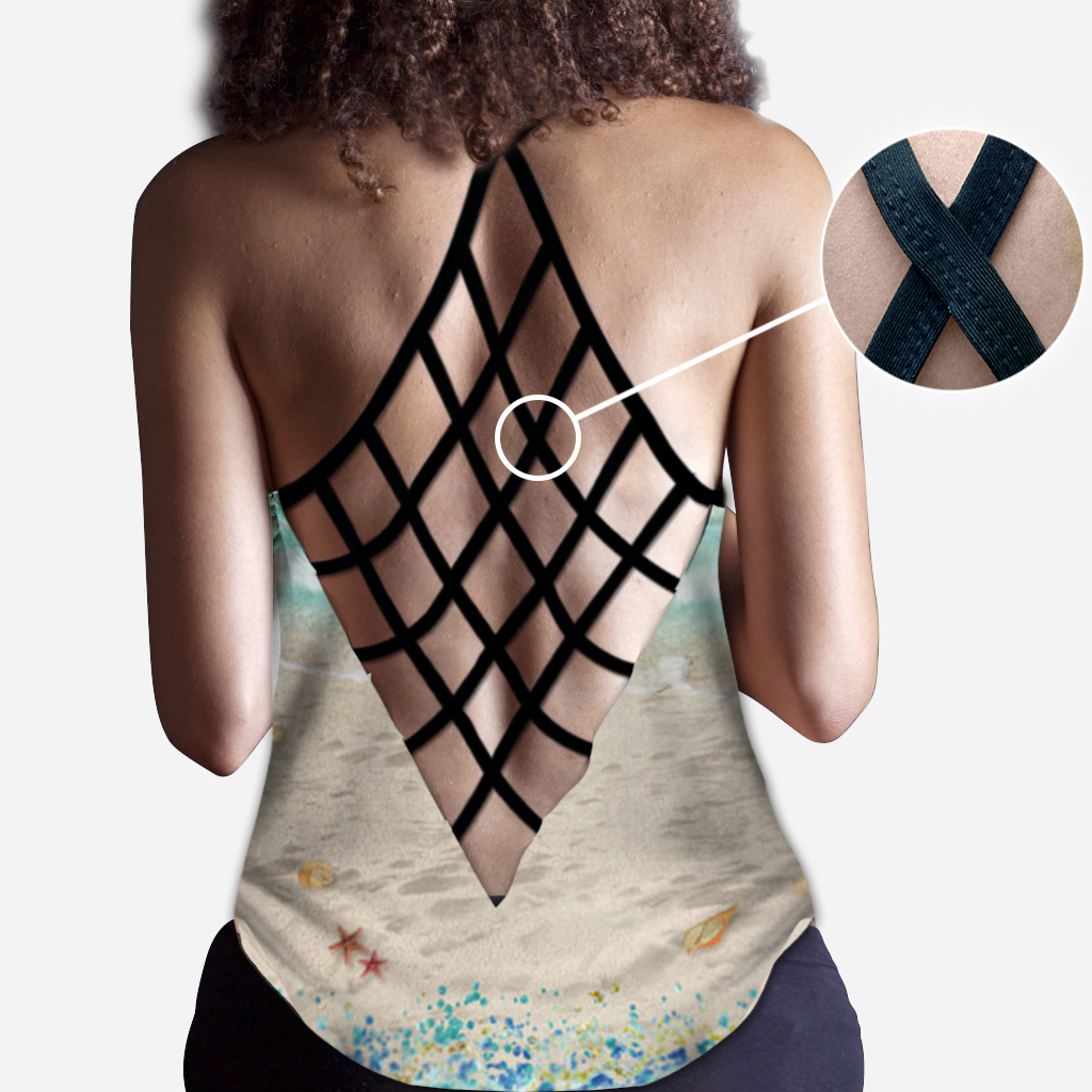 Tanned and Tipsy - Personalized Sea Lover Cross Tank Top
