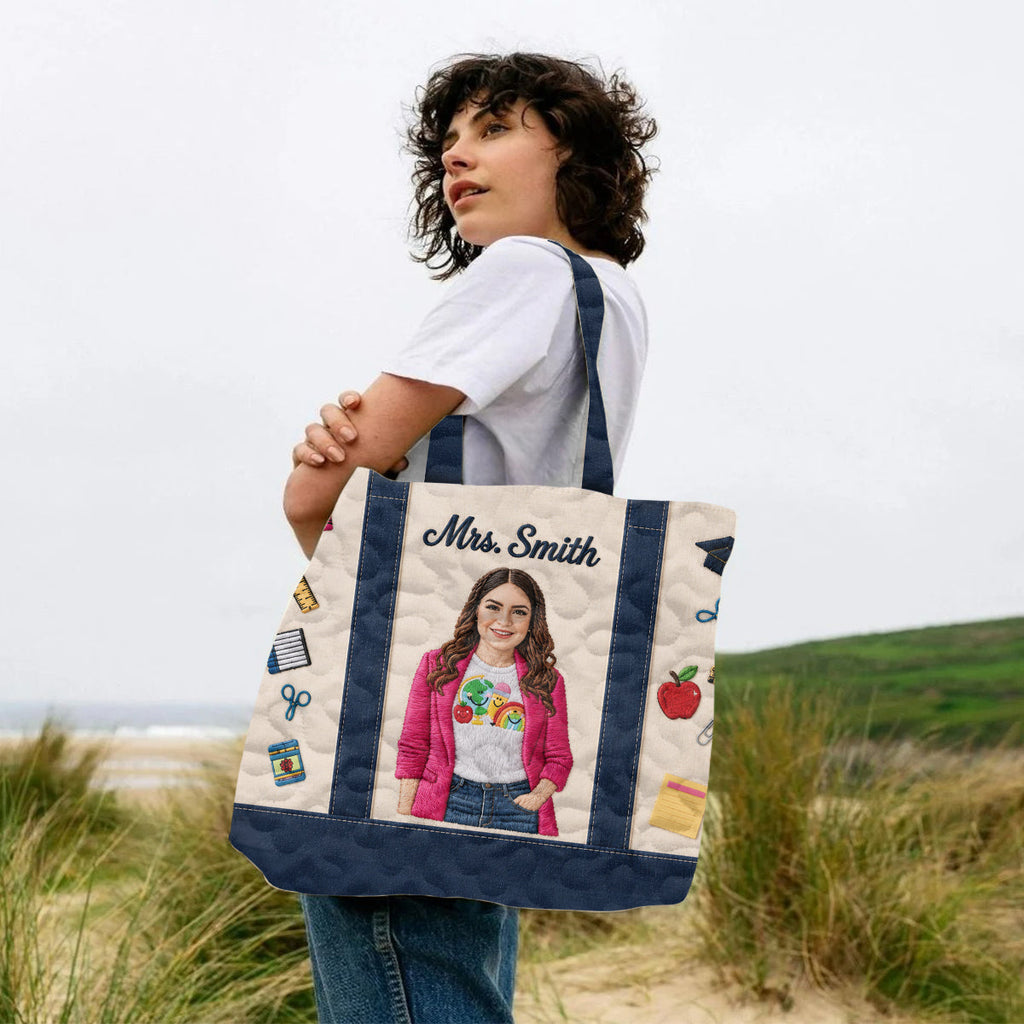 Teacher Appreciation - Personalized Teacher Quilted Tote Bag