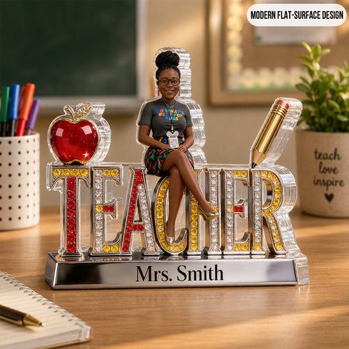 Custom Any Title Gift For Teacher/Educator - Personalized Teacher Custom Shaped Acrylic Plaque