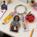 Custom Any Photo Gift For Teacher/Educator - Personalized Teacher Premium Keychain With Charms