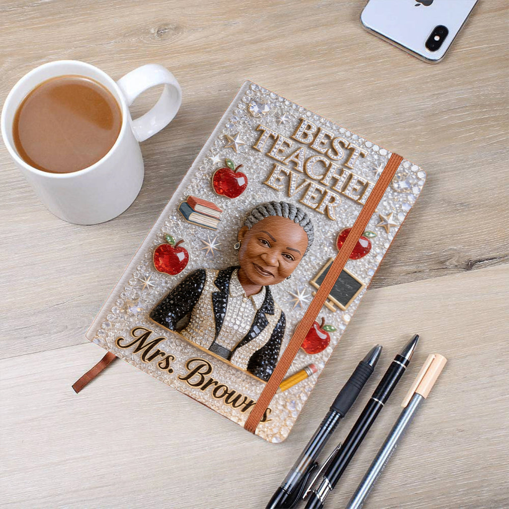 Teacher Notebook Custom From Photo - Personalized Teacher Leather Journal