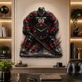 Personalized Hockey Wall Clock, Custom Name Gift for Hockey Fans — personalized with a custom name