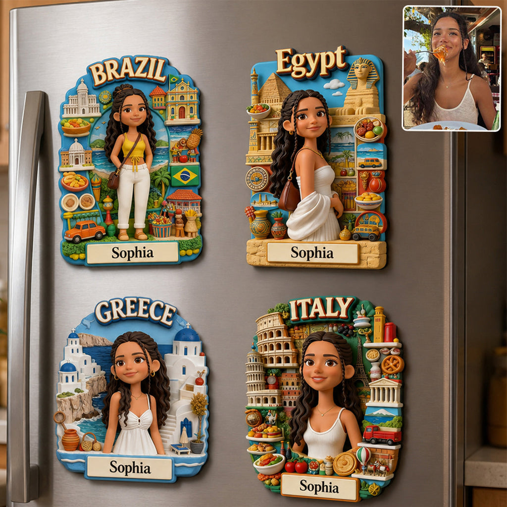 Just A Girl Who Loves Travelling - Personalized Travelling Magnet