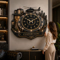 Personalized Private Aviation Lifestyle Wall Clock with Custom Name — personalized with a custom name