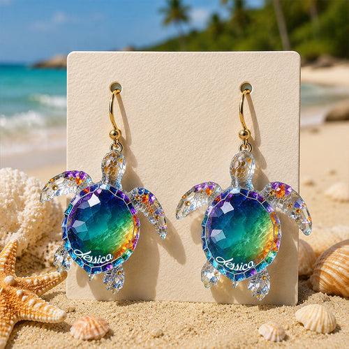 Beautiful Turtle - Personalized Turtle Earrings