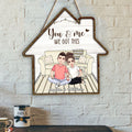 And So Together They Built A Life They Loved - Personalized Couple Wood Sign