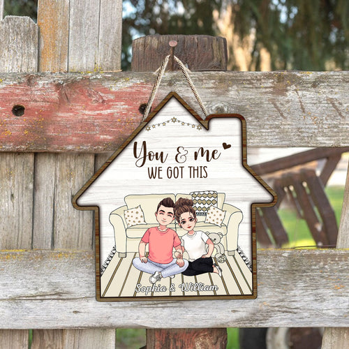 And So Together They Built A Life They Loved - Personalized Couple Wood Sign