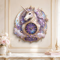 Personalized Lavender Unicorn Wall Clock with Custom Name — personalized with a custom name