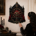 Personalized Gothic Cathedral Wall Clock with Custom Name — personalized with a custom name