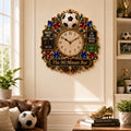 Personalized Soccer Pub Wall Clock, Custom Name Gift for Soccer Fans — personalized with a custom name