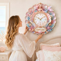 Personalized Pink Mermaid Nursery Wall Clock with Custom Name — personalized with a custom name