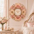 Personalized Peony Wall Clock with Custom Name — personalized with a custom name