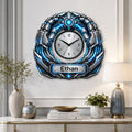 Personalized Robot Wall Clock with Custom Name — personalized with a custom name