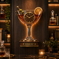 Personalized Cocktail Glass Wall Clock with Custom Name — personalized with a custom name