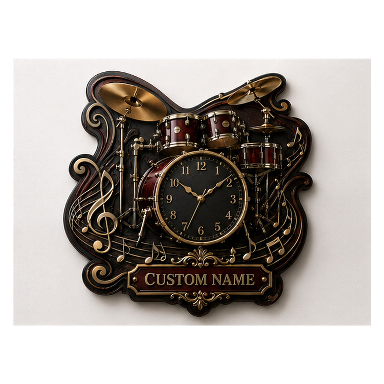 Personalized Rehearsal Spaces Wall Clock with Custom Name — personalized with a custom name