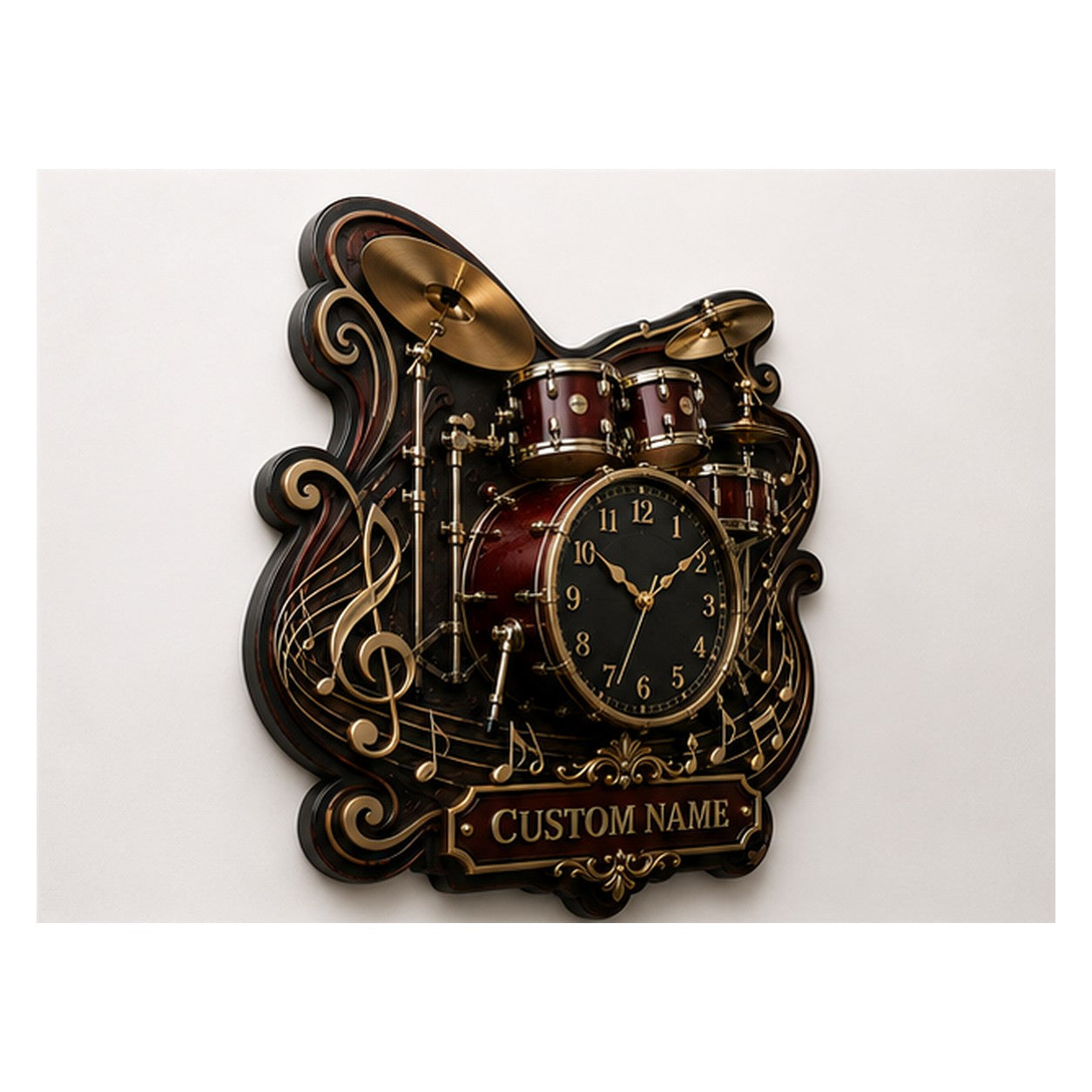 Personalized Rehearsal Spaces Wall Clock with Custom Name — personalized with a custom name