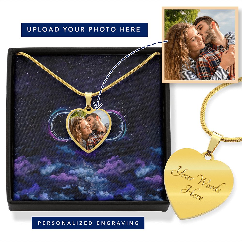 Without You I'm Nothing - Personalized Couple Ohana Heart Pendant Necklace