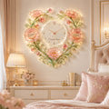 Personalized Crystal Flower Wall Clock with Custom Name — personalized with a custom name