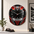 Personalized Racing Helmet Wall Clock with Custom Name — personalized with a custom name