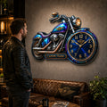 Personalized Motorcycle-shaped Wall Clock, Custom Name Gift for Bikers — personalized with a custom name