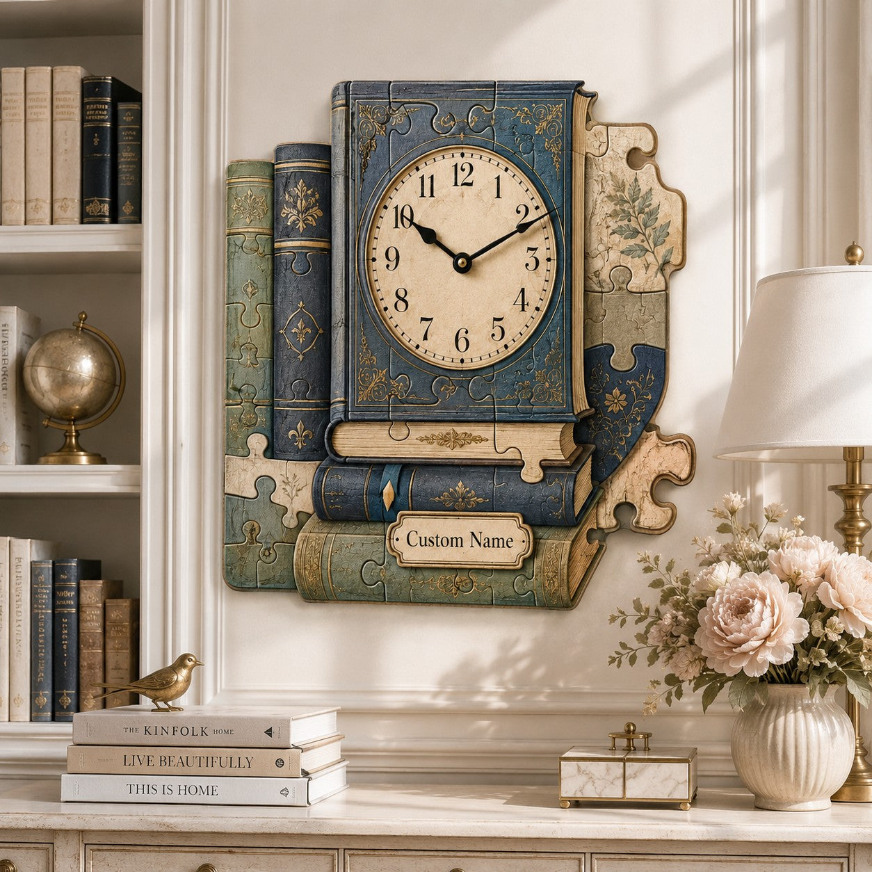 Personalized Puzzle Lover Wall Clock with Custom Name — personalized with a custom name