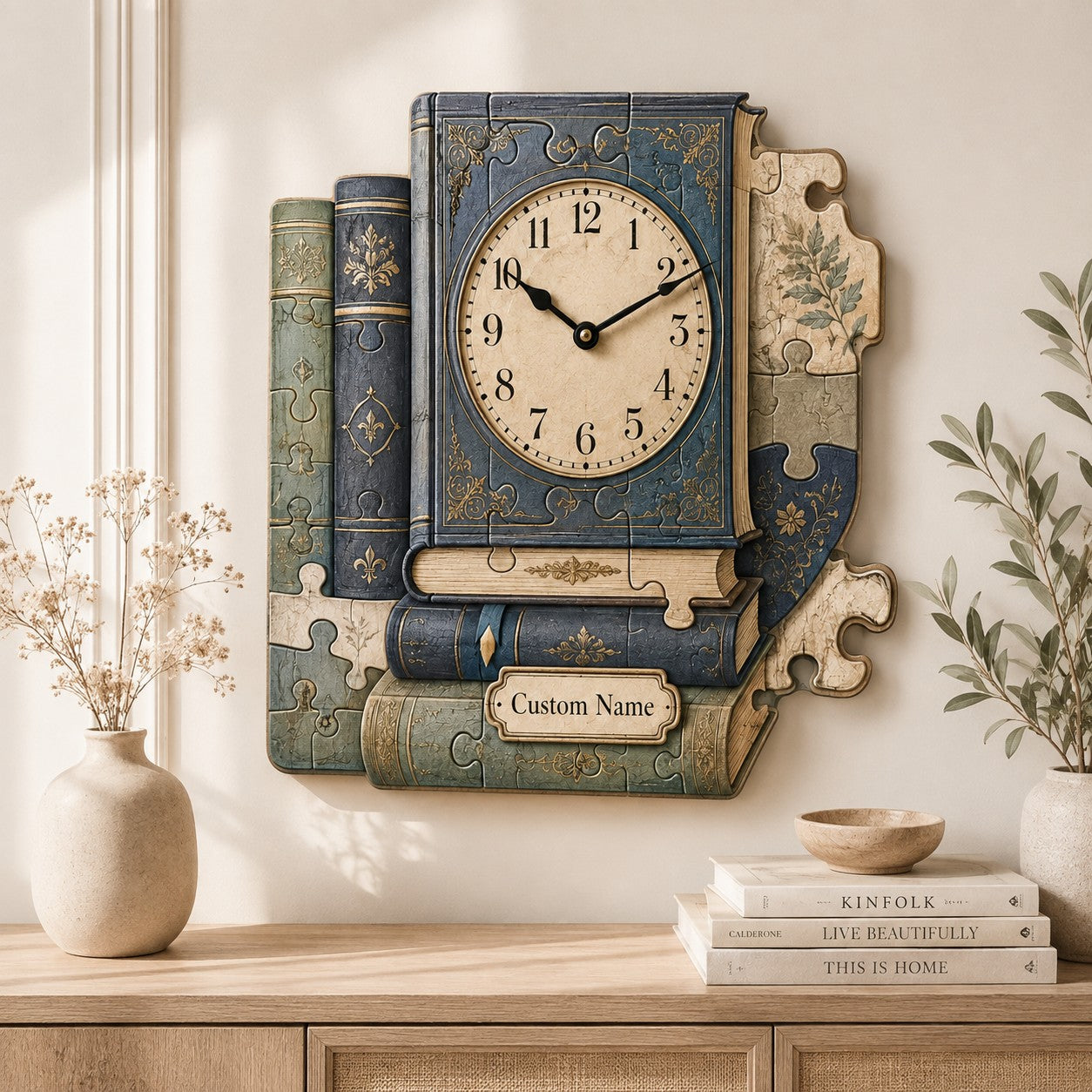 Personalized Puzzle Lover Wall Clock with Custom Name — personalized with a custom name