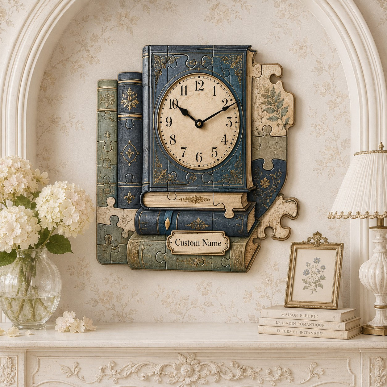 Personalized Puzzle Lover Wall Clock with Custom Name — personalized with a custom name