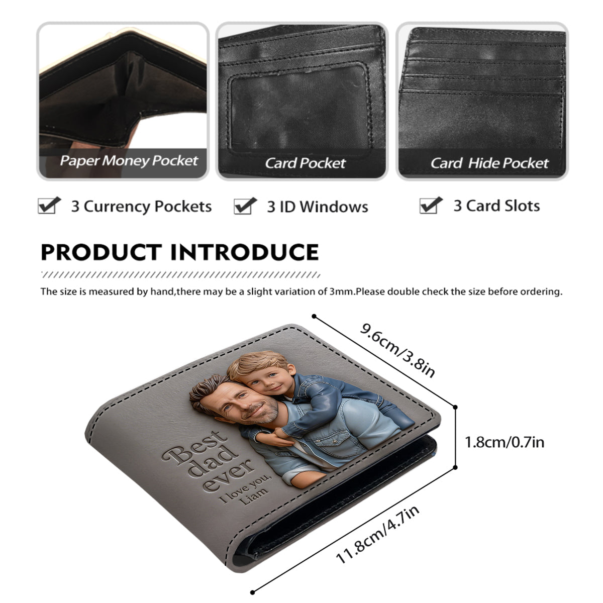 Custom Any Photo - Personalized Father Leather Wallet