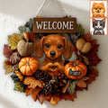Welcome Fall - Personalized Dog Custom Shaped Wood Sign