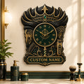 Personalized Royal Barber Wall Clock, Custom Name Gift for Barbers — personalized with a custom name