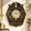 Personalized Celestial Jester Wall Clock with Custom Name — personalized with a custom name