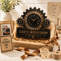 Personalized Industrial Gear Wall Clock with Custom Name (Design 2) — personalized with a custom name