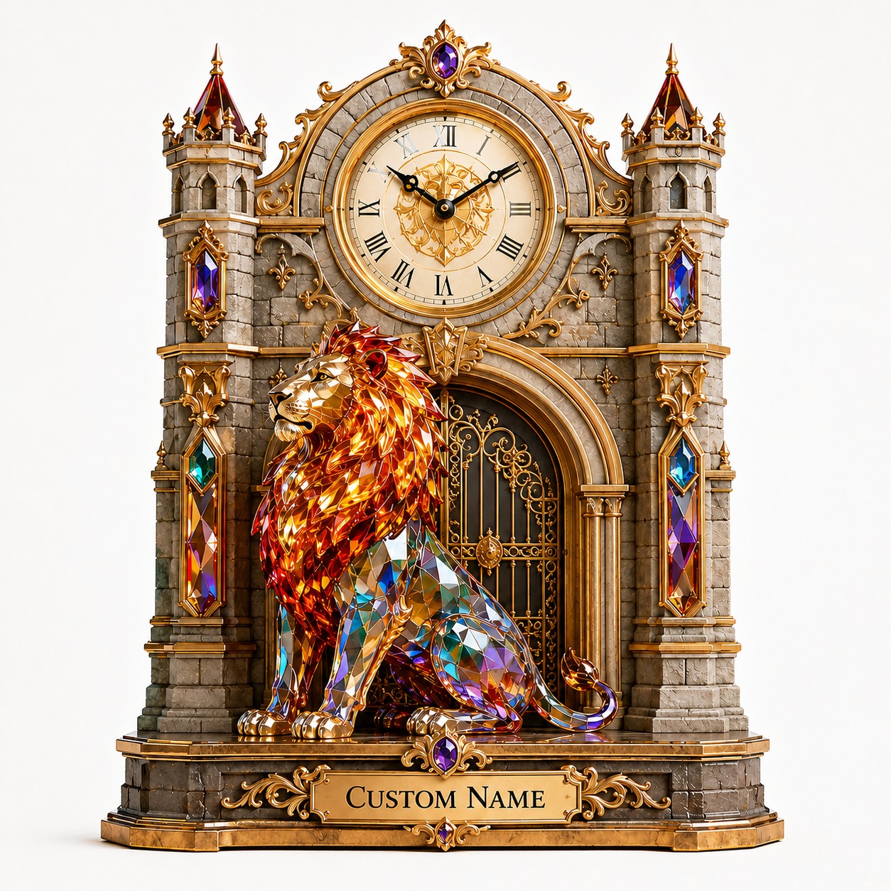 Personalized Royal Entryway Wall Clock with Custom Name — personalized with a custom name