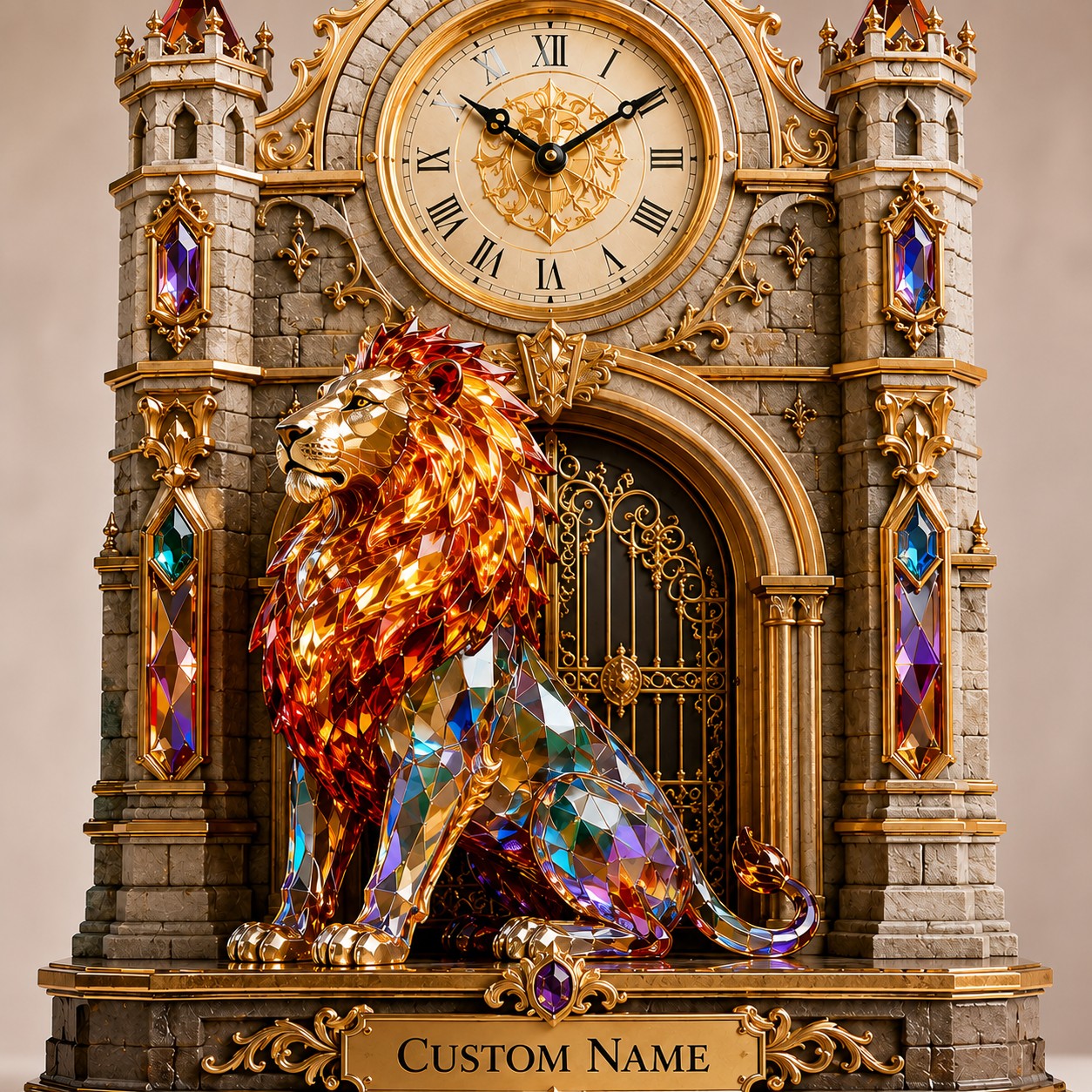 Personalized Royal Entryway Wall Clock with Custom Name — personalized with a custom name