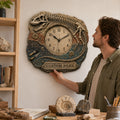 Personalized T Rex Skeleton Wall Clock with Custom Name — personalized with a custom name