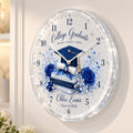 Personalized College Graduation Wall Clock with Custom Name — personalized with a custom name