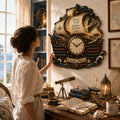 Personalized Nautical Book Lover Wall Clock with Custom Name — personalized with a custom name