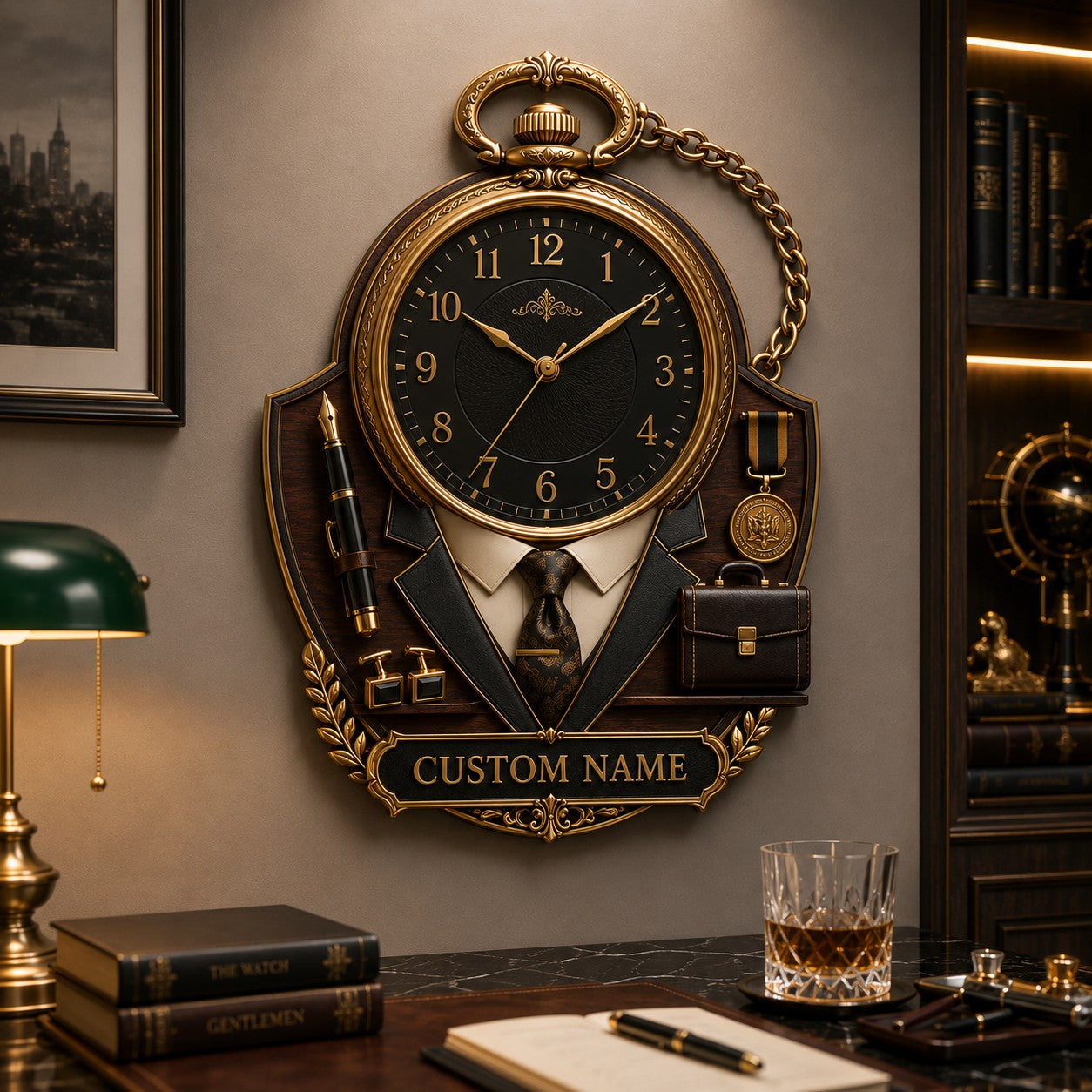 Personalized Achievement Wall Clock with Custom Name — personalized with a custom name