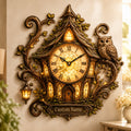 Personalized Owl Cottage Wall Clock with Custom Name — personalized with a custom name