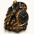 Personalized Basketball Wall Clock with Custom Name — personalized with a custom name