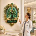 Personalized Respiratory Healthcare Wall Clock with Custom Name — personalized with a custom name