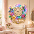 Personalized Hummingbird Wall Clock with Custom Name (Design 2) — personalized with a custom name