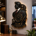 Personalized Executive Portrait Wall Clock with Custom Name — personalized with a custom name